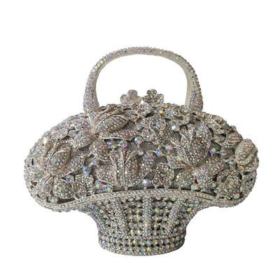 Bolso Miniatura Diamond Banquet con Diseño de Canasta Floral para Mujer - Image 5