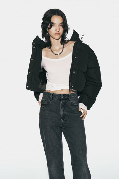 Chaqueta Acolchada Suelta con Cuello Parado - Algodón Premium - Image 21