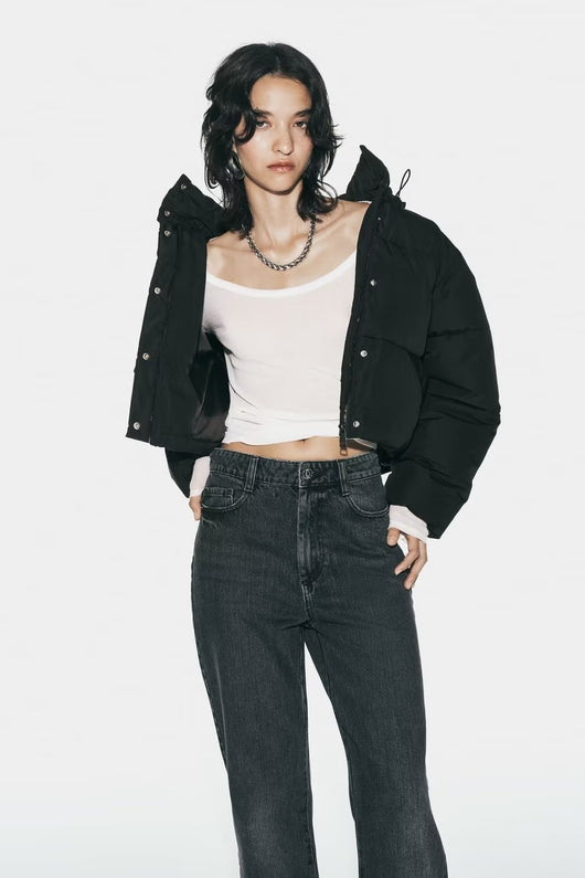 Chaqueta Acolchada Suelta con Cuello Parado - Algodón Premium - Image 21