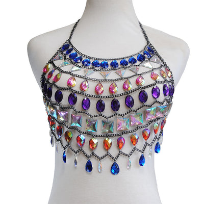 Bikini Body Chain Halter Hueco Estilo Discoteca para Mujer - Image 4