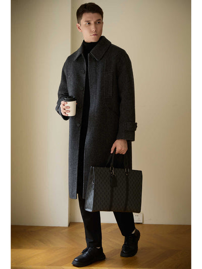 Abrigo de Lana Reversible Largo para Hombre - Image 11