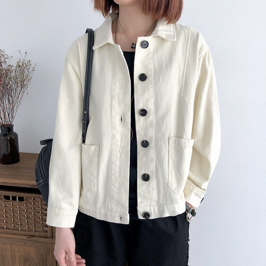 Blusa de Trabajo Suelta Clásica Multicolor con Solapa - Image 16