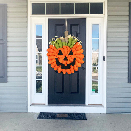 Corona de Puerta Otoñal con Calabaza Artificial para Halloween - Image 11