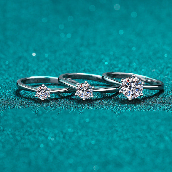 Anillo de Plata 925 con Moissanita para Mujer