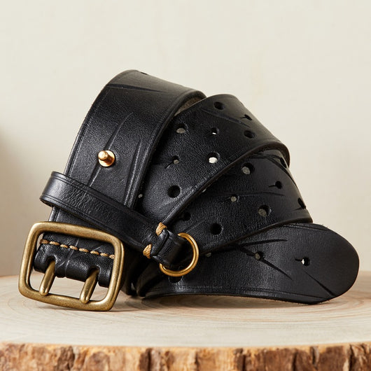 Cinturón de Cuero Genuino Estilo Retro para Hombre - Diseño Versátil y Duradero - Image 9