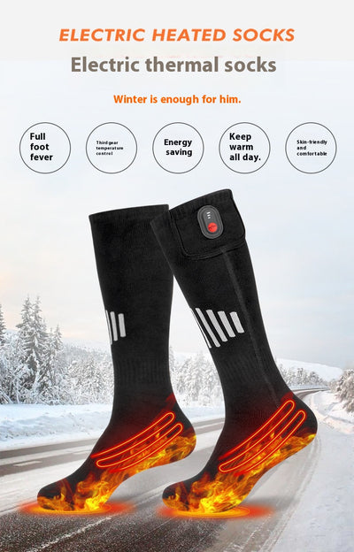 Calcetines Térmicos de Algodón Puro con Calefacción Eléctrica para Esquí - Image 23