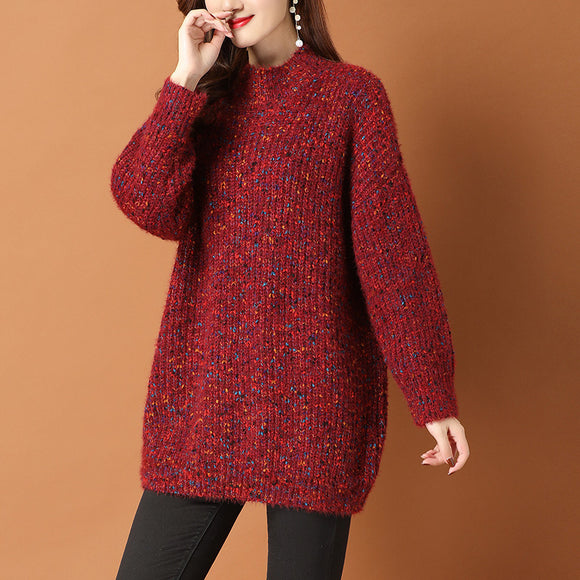 Suéter Grueso de Lana para Mujer Talla Mediana - Prenda Holgada de Abrigo