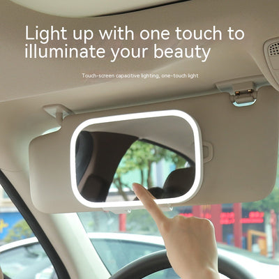 Espejo Retrovisor LED para Auto con Luz Maquillaje y Visera Solar - Image 6