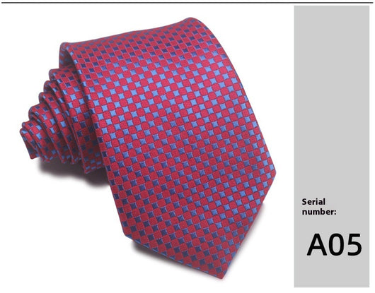 Corbata Jacquard Rayada 8CM para Hombre - Rojo, Negro y Azul - Image 28