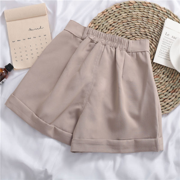 Shorts Casuales de Pierna Ancha en Colores Lisos - Image 4