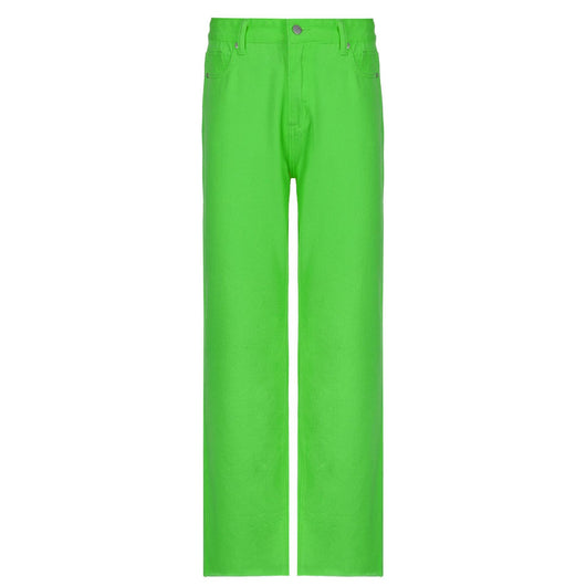 Pantalones Rectos de Cintura Alta en Colores Candy para Mujer - Image 2