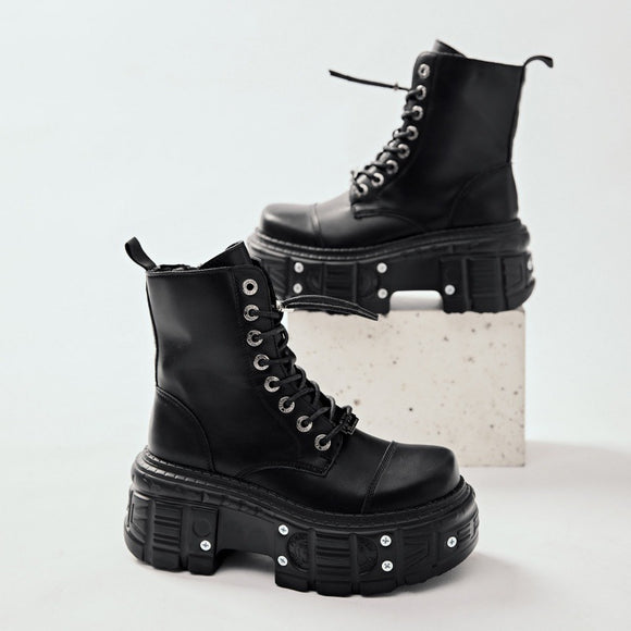 Botas Martin Punk para Mujer - Cuero Auténtico Estilo Alternativo