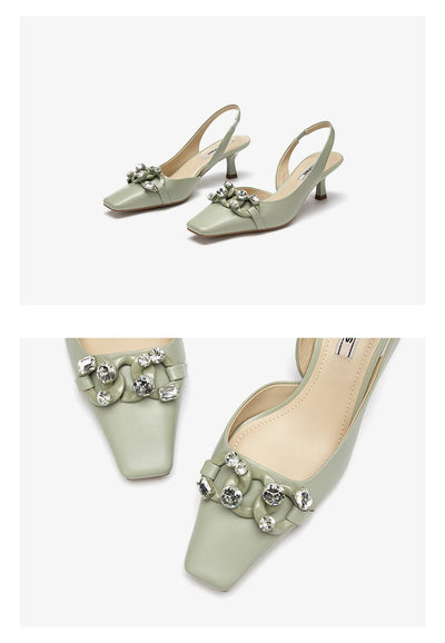 Sandalias Retro con Tacón Bajo y Detalles de Cristal - Image 12