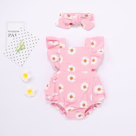 Body Floral Sweet Daisy con Mangas Volantes y Moño - Image 10