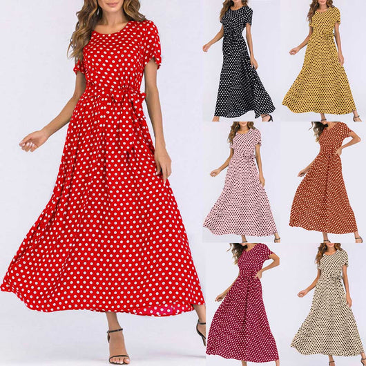 Vestido con Estampado de Lunares y Cintura Elástica - Image 15