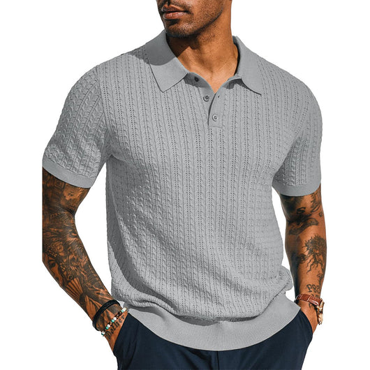 Camisa Tejida Casual para Hombre - Manga Corta Perfecta para Verano - Image 6
