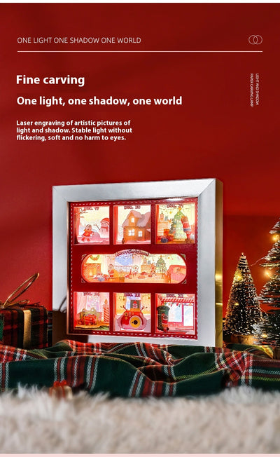 Lámpara de Papel Recortado 3D con Efecto Luz y Sombra - Regalo Navideño Creativo - Image 10