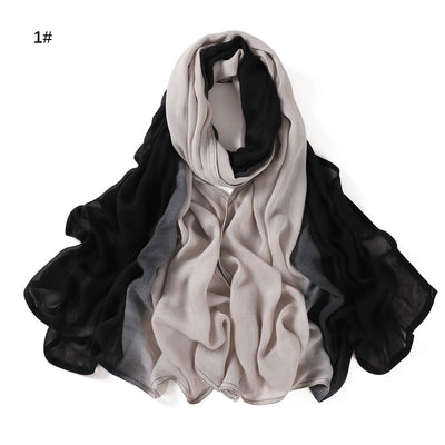 Foulard Ligero de Rayón con Degradado Pintado a Mano - Protección Solar - Image 19