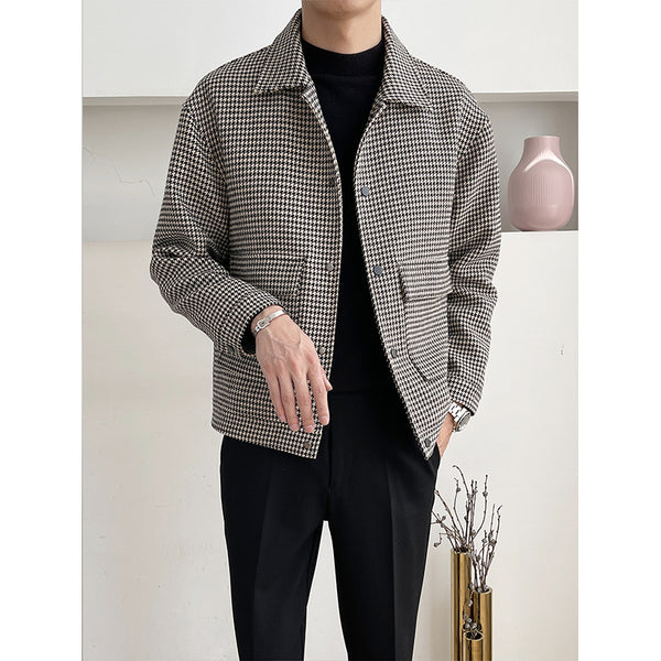 Chaqueta de Lana Suelta con Solapa Elegante para Hombre