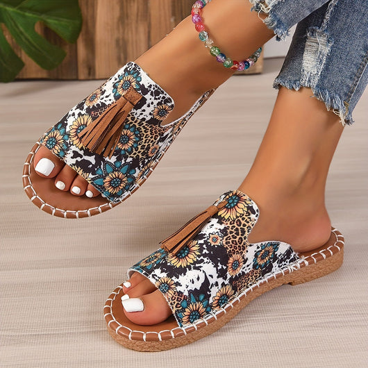 Sandalias Planas con Borlas Decorativas para Mujer - Image 7