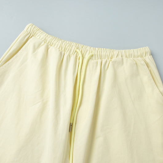 Pantalones Casuales Sueltos con Cordón Ajustable - Poliéster Liso para Mujer - Image 34