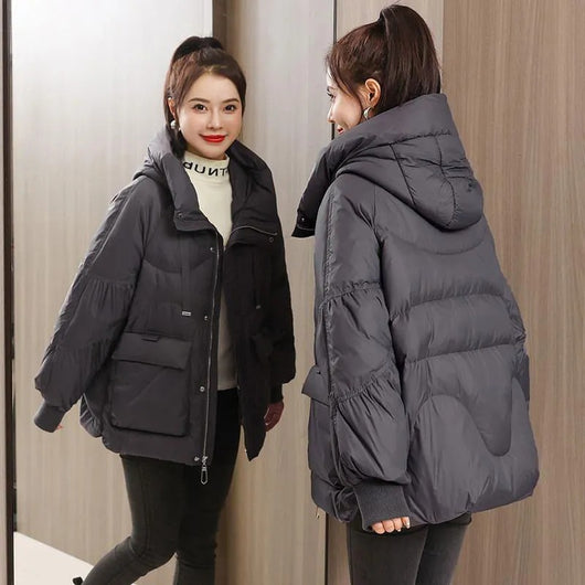 Chaqueta Corta Abrigada Oversize para Mujer Talla Grande - Image 6