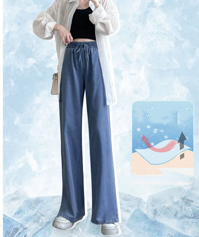 Pantalones Anchos de Cintura Alta en Seda de Hielo - Comodidad Total para el Verano - Image 14