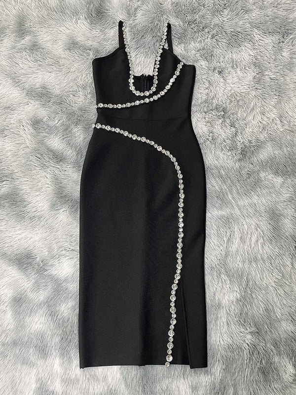 Vestido Bandage con Tirantes de Brillantes Dobles - Image 5