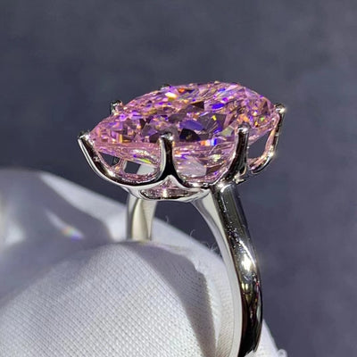 Anillo de Diamante Talla Gota en Circón Amarillo de Alto Carbono - Image 28