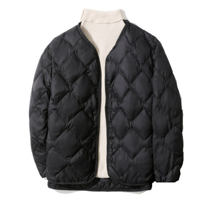 Abrigo de Plumas de Pato Blanco Talla Grande con Cuello en V y Diseño Acolchado - Image 12