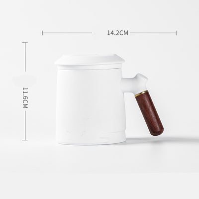 Set de 3 Tazas de Cerámica para Oficina con Asa de Madera y Tapa - Image 3