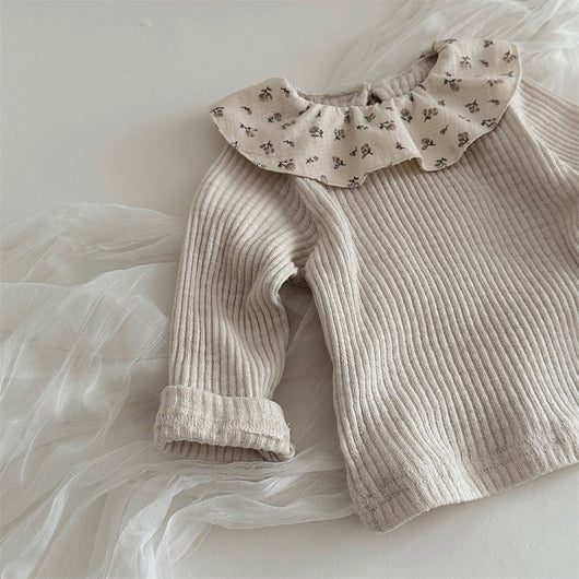 Blusa Infantil de Manga Larga con Cuello Volante y Estampado Floral - Image 17