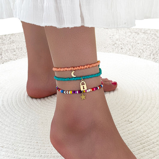 Pulsera de Tobillo con Cuentas de Arroz Multicolor - Image 10