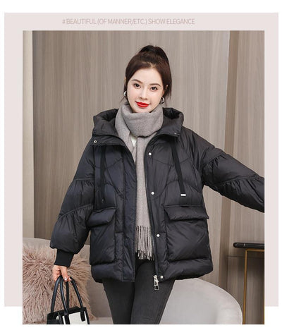 Chaqueta Corta Abrigada Oversize para Mujer Talla Grande - Image 3