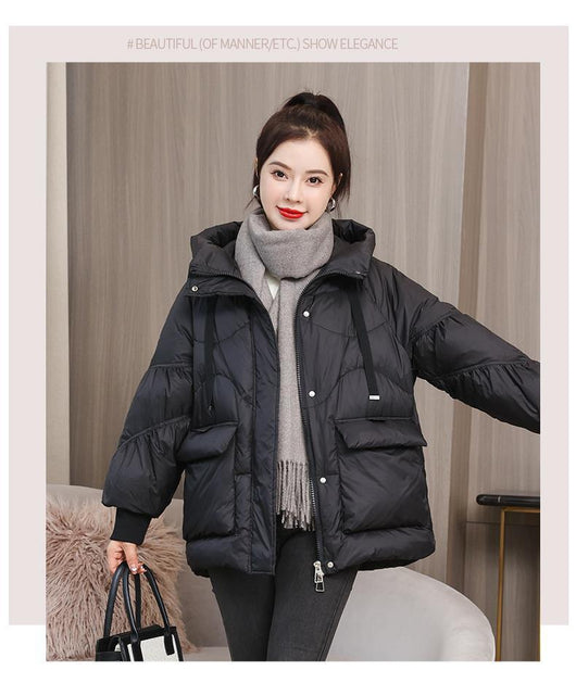 Chaqueta Corta Abrigada Oversize para Mujer Talla Grande - Image 3