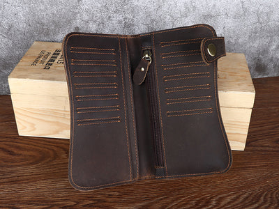 Cartera de Cuero Vintage Crazy Horse para Hombre con Grabado - Image 21