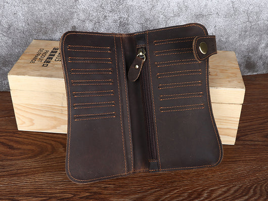 Cartera de Cuero Vintage Crazy Horse para Hombre con Grabado - Image 21