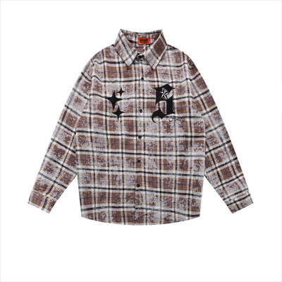 Camisa de Cuadros Americana para Primavera - Manga Larga Estilo Street - Image 5