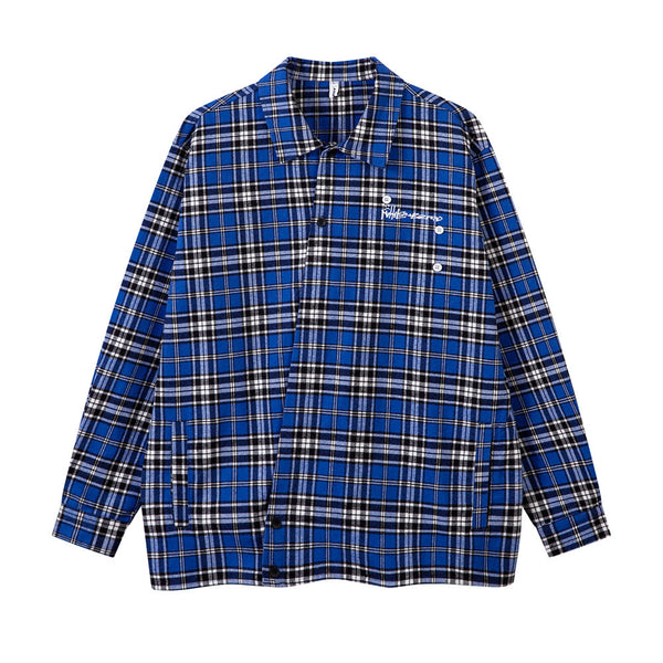 Camisa de Cuadros con Botones Bordados para Niños