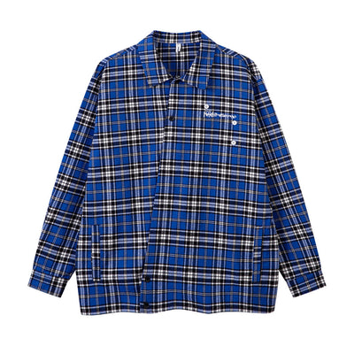 Camisa de Cuadros con Botones Bordados para Niños