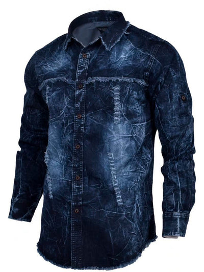 Camisa Vaquera Manga Larga Slim Fit para Hombre - Image 8