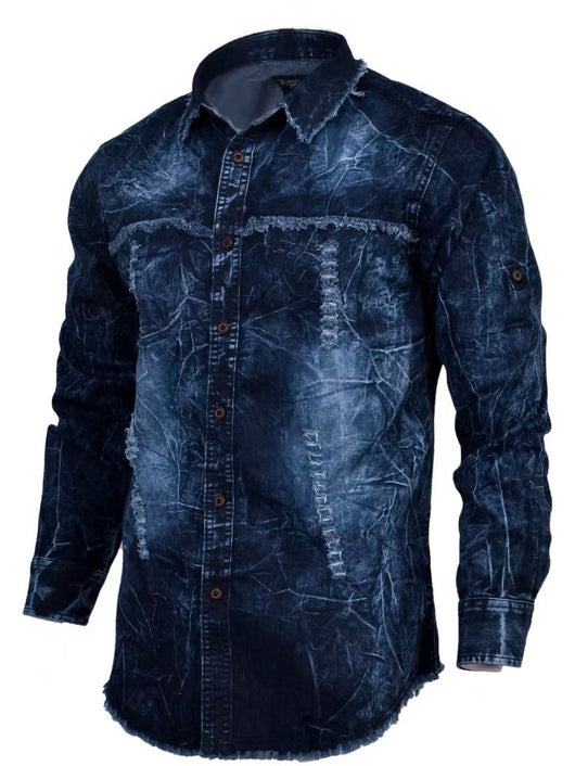 Camisa Vaquera Manga Larga Slim Fit para Hombre - Image 8