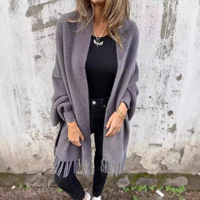 Cardigan Tejido para Mujer con Mangas Murciélago y Diseño de Borlas - Saco Suelto y Elegante - Image 2