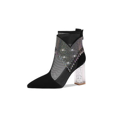 Sandalias Altas de Cuero con Malla Calada para Mujer - Image 10