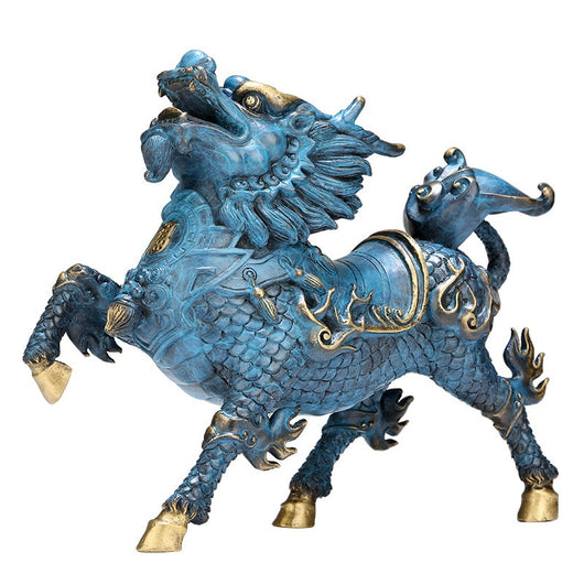 Par de Ornamentos Feng Shui Fire Kirin en Cobre - Decoración del Hogar - Image 5