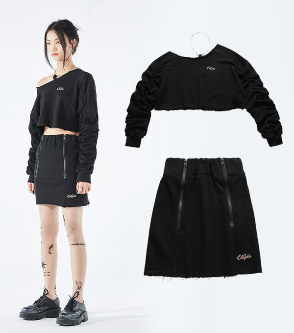 Blusa Halter Cuello Abierto Manga Larga para Mujer - Estilo Urbano