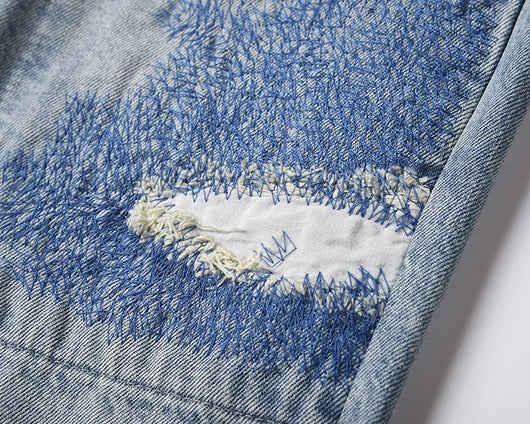 Jeans Lavados con Costuras de Tinta Splash - Diseño Trendy - Image 5