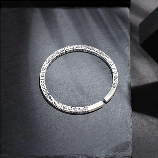 Pulsera de Plata 999 Totem Retro para Parejas - Diseño Tailandés Minimalista - Image 7