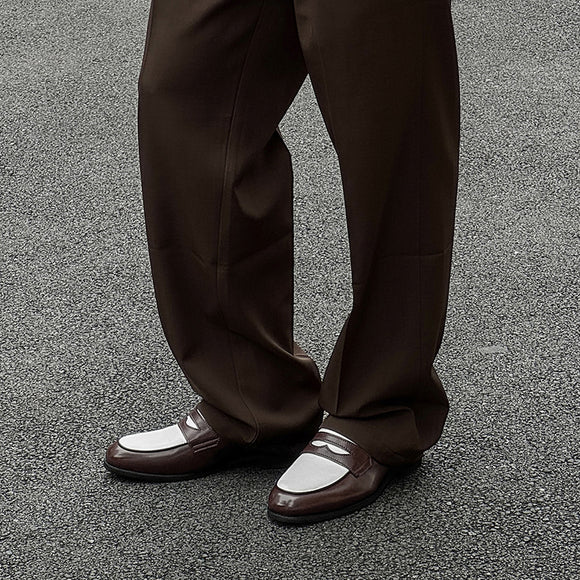 Sapatos Casuais de Couro Masculinos - Design Versátil sem Cadarço