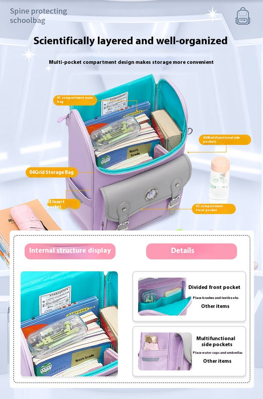Mochila Escolar Ultraligera con Protección Dorsal para Primaria - Image 13
